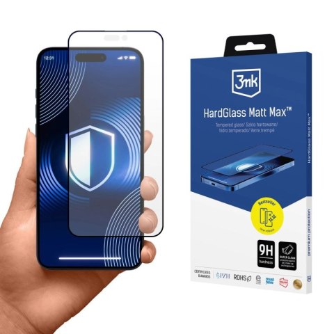 Szkło hartowane 3mk HardGlass Matt Max na iPhone 15 Pro 3mk Protection
