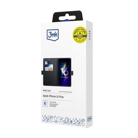 Etui z klapką 3mk Wallet Case na iPhone 16 Plus - czarne 3mk Protection