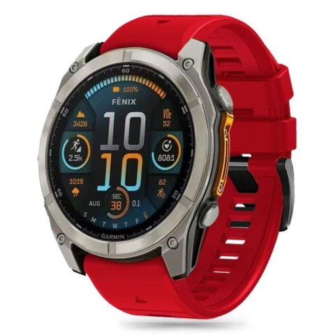 Pasek silikonowy Tech-Protect Silicone Line na Garmin Fenix 5X / 5X Plus / 6X / 6X Pro / 7X / 8 (51 mm) - czerwony Tech-Protect