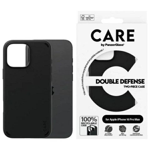 Etui CARE by PanzerGlass Feature Double Defense Case na iPhone 16 Pro - czarne PanzerGlass
