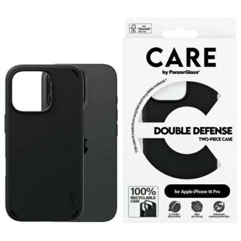 Etui CARE by PanzerGlass Feature Double Defense Case na iPhone 16 Pro - czarne PanzerGlass