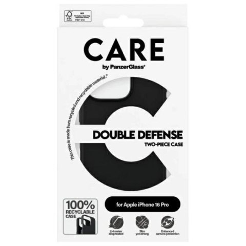 Etui CARE by PanzerGlass Feature Double Defense Case na iPhone 16 Pro - czarne PanzerGlass