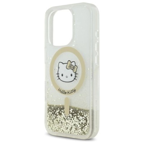 Etui Hello Kitty Liquid Glitter Fever MagSafe na iPhone 16 Pro Max - złote Hello Kitty