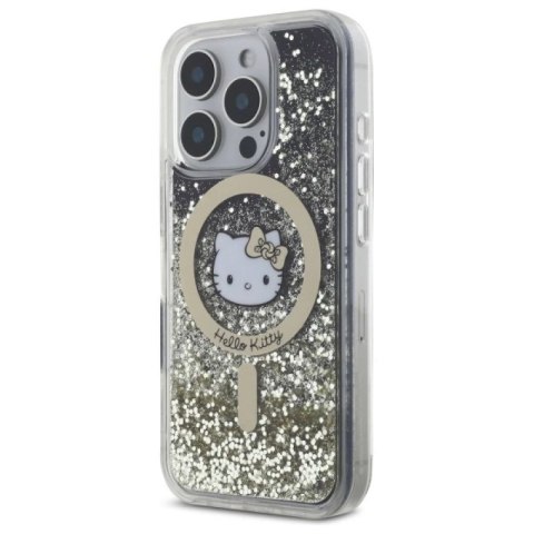 Etui Hello Kitty Liquid Glitter Fever MagSafe na iPhone 16 Pro Max - złote Hello Kitty
