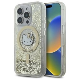 Etui Hello Kitty Liquid Glitter Fever MagSafe na iPhone 16 Pro - złote Hello Kitty