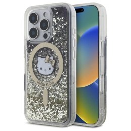 Etui Hello Kitty Liquid Glitter Fever MagSafe na iPhone 16 Pro - złote Hello Kitty