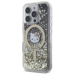 Etui Hello Kitty Liquid Glitter Fever MagSafe na iPhone 16 Pro - złote Hello Kitty