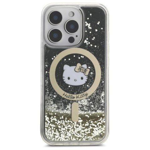 Etui Hello Kitty Liquid Glitter Fever MagSafe na iPhone 16 Pro - złote Hello Kitty