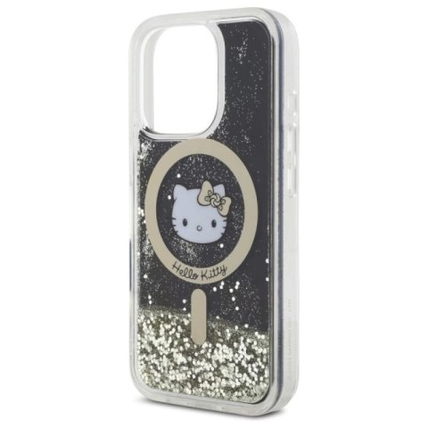 Etui Hello Kitty Liquid Glitter Fever MagSafe na iPhone 16 Pro - złote Hello Kitty