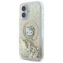 Etui Hello Kitty Liquid Glitter Fever MagSafe na iPhone 16 - złote Hello Kitty