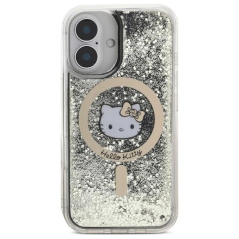 Etui Hello Kitty Liquid Glitter Fever MagSafe na iPhone 16 - złote Hello Kitty