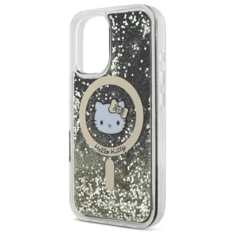 Etui Hello Kitty Liquid Glitter Fever MagSafe na iPhone 16 - złote Hello Kitty