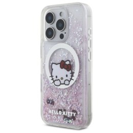 Etui Hello Kitty Liquid Glitter Sweet Kitty Bows MagSafe na iPhone 16 Pro - białe Hello Kitty
