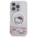 Etui Hello Kitty Liquid Glitter Sweet Kitty Bows MagSafe na iPhone 16 Pro - białe Hello Kitty