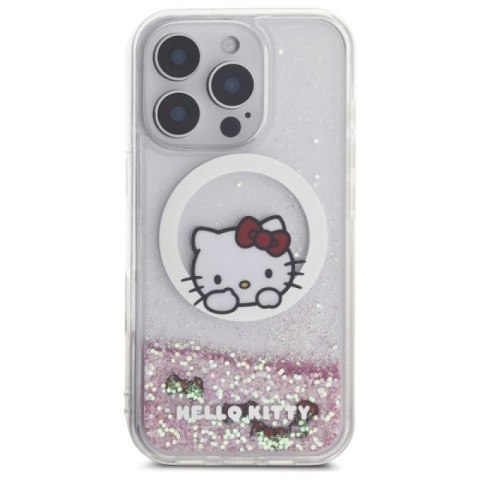 Etui Hello Kitty Liquid Glitter Sweet Kitty Bows MagSafe na iPhone 16 Pro - białe Hello Kitty
