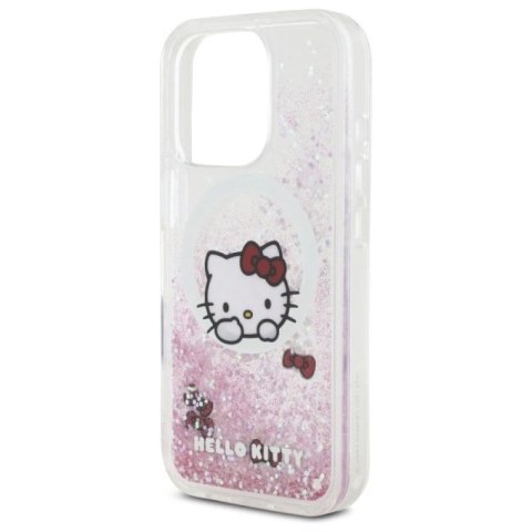Etui Hello Kitty Liquid Glitter Sweet Kitty Bows MagSafe na iPhone 16 Pro - białe Hello Kitty