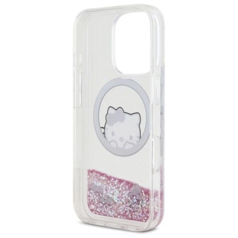 Etui Hello Kitty Liquid Glitter Sweet Kitty Bows MagSafe na iPhone 16 Pro - białe Hello Kitty