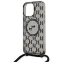 Etui Karl Lagerfeld IML Crossbody Monogram Karl & Choupette Head MagSafe na iPhone 16 Pro - czarne Karl Lagerfeld