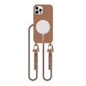 Etui Tech-Protect MagNecklace MagSafe na iPhone 12 / 12 Pro - brązowe Tech-Protect