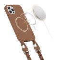 Etui Tech-Protect MagNecklace MagSafe na iPhone 12 / 12 Pro - brązowe Tech-Protect