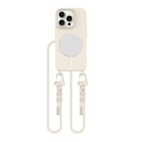 Etui Tech-Protect MagNecklace MagSafe na iPhone 15 Pro - beżowe Tech-Protect