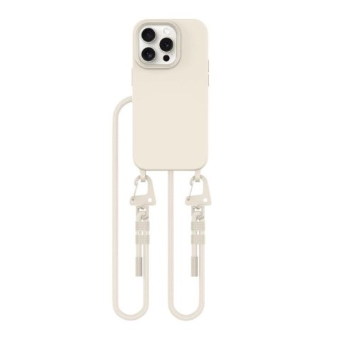 Etui Tech-Protect MagNecklace MagSafe na iPhone 15 Pro - beżowe Tech-Protect
