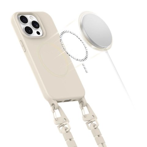 Etui Tech-Protect MagNecklace MagSafe na iPhone 15 Pro - beżowe Tech-Protect