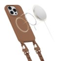 Etui Tech-Protect MagNecklace MagSafe na iPhone 15 Pro - brązowe Tech-Protect