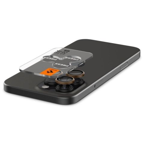 Osłona Aparatu Spigen Optik Pro GLAS.TR "EZ FIT" Camera Protector 2-PACK na iPhone 16 Pro / Pro Max - brązowa Spigen