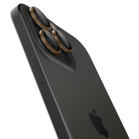 Osłona Aparatu Spigen Optik Pro GLAS.TR "EZ FIT" Camera Protector 2-PACK na iPhone 16 Pro / Pro Max - brązowa Spigen