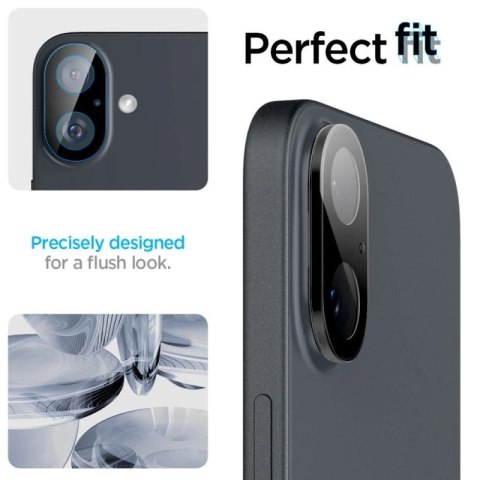 Szkło na aparat Spigen Optik GLAS.TR Camera Protector 2-PACK na iPhone 16 / 16 PLUS - czarne Spigen