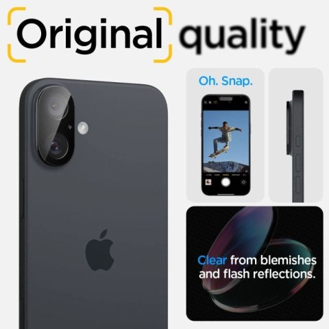 Szkło na aparat Spigen Optik GLAS.TR Camera Protector 2-PACK na iPhone 16 / 16 PLUS - czarne Spigen