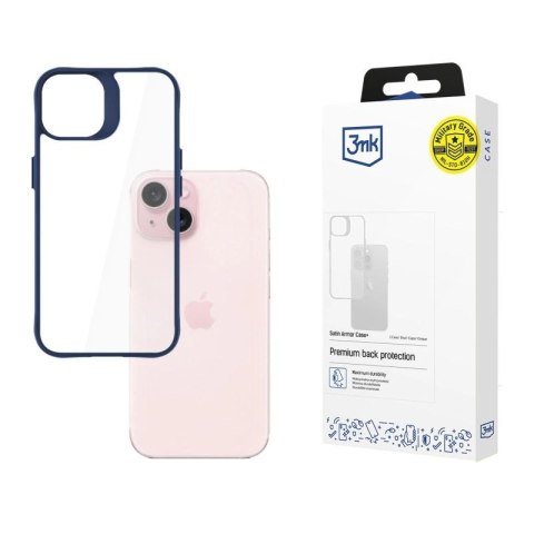 Etui 3mk Satin Armor Case+ Blue na Apple iPhone 15 - przezroczyste 3mk Protection