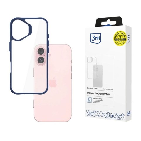 Etui 3mk Satin Armor Case+ Blue na Apple iPhone 16 - przezroczyste 3mk Protection