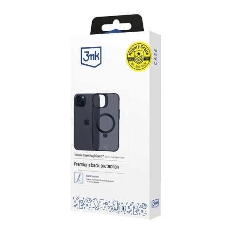 Etui 3mk Smoke Case Mag&Stand na Apple iPhone 15 plus - czarne 3mk Protection