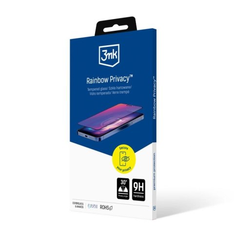 Prywatyzujące szkło hartowane 3mk Rainbow Privacy na Apple iPhone 16 3mk Protection