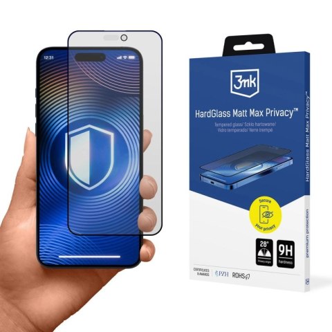 Szkło hartowane 3mk HardGlass Matt Max Privacy na Apple iPhone 16 Pro Max 3mk Protection