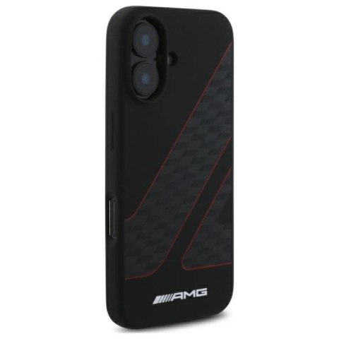 Etui AMG Checkered Flag Pattern MagSafe na iPhone 16 - czarne Mercedes