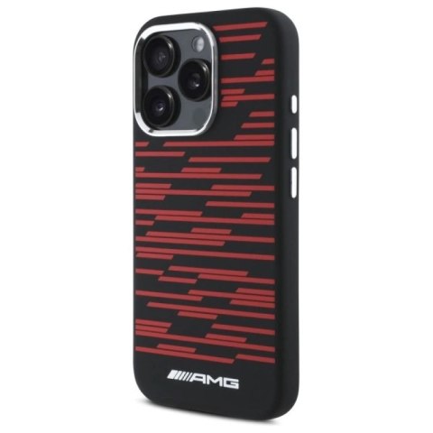 Etui AMG Silicone Graphics MagSafe na iPhone 16 Pro Max - czarne Mercedes