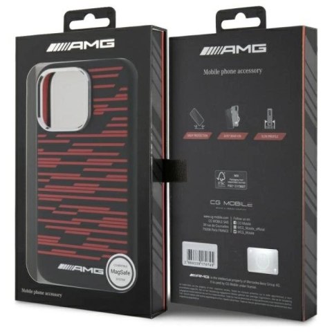 Etui AMG Silicone Graphics MagSafe na iPhone 16 Pro Max - czarne Mercedes
