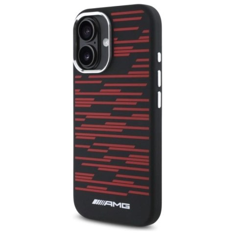 Etui AMG Silicone Graphics MagSafe na iPhone 16 - czarne Mercedes