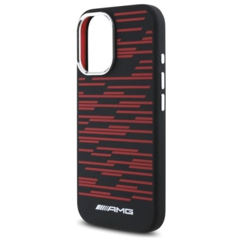 Etui AMG Silicone Graphics MagSafe na iPhone 16 - czarne Mercedes