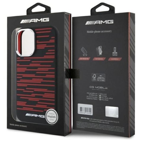 Etui AMG Silicone Graphics MagSafe na iPhone 16 - czarne Mercedes