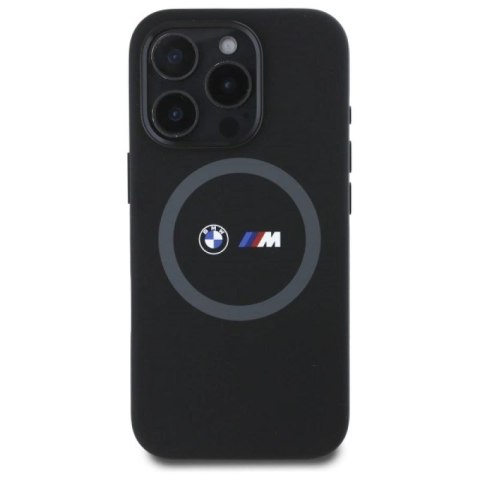 Etui BMW M Silicone Printed Ring MagSafe na iPhone 16 Pro Max - czarne BMW
