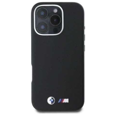 Etui BMW M Smooth Full Wrapped Metal MagSafe na iPhone 16 Pro - czarne BMW