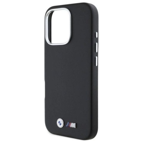 Etui BMW M Smooth Full Wrapped Metal MagSafe na iPhone 16 Pro - czarne BMW