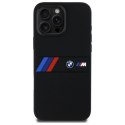 Etui BMW Silicone Middle Stripe MagSafe na iPhone 16 Pro Max - czarne BMW