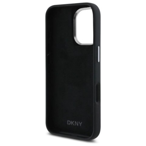 Etui DKNY Liquid Silicone Metal Logo na iPhone 16 - czarne DKNY