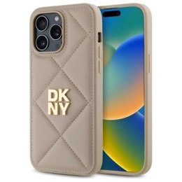 Etui DKNY Quilted Stack Logo na iPhone 14 Pro Max - beżowe DKNY