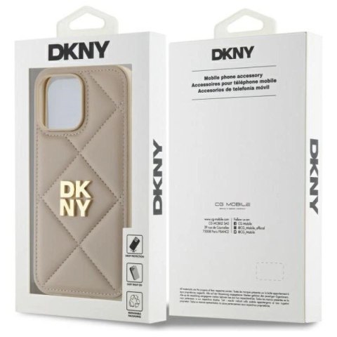 Etui DKNY Quilted Stack Logo na iPhone 14 Pro Max - beżowe DKNY